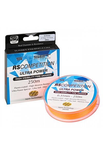 Sunset Nylon Monofilament 250m RS Competition Ultra Power Hi-Visibility Orange