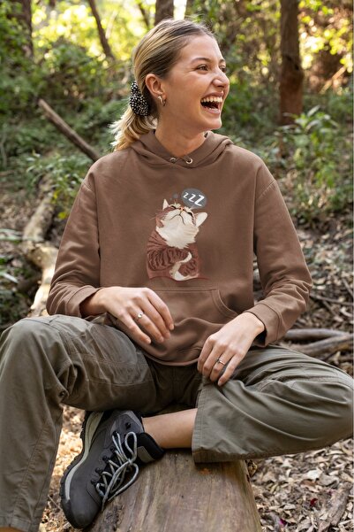 ArtYus ZZZ pisică Hanorac colorat B cu imprimeu K cu glugă