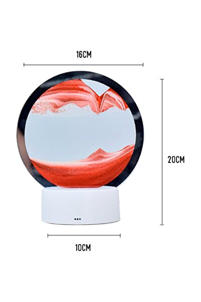 EMATTERIO Decorative Hourglass Lamp with Moving Sand, RGB, Remote Control, USB/Battery Powered, 20cm