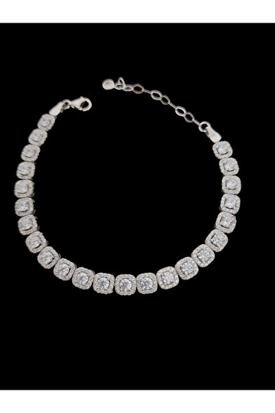 Newstar 925 AYAR GÜMÜŞ PIRLANTA MONTÜR BAGET ZİRKON TAŞLI ÇOK ŞIK BİLEKLİK