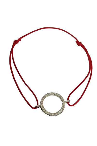 Toolsy Bratara Snur Reglabil, Argint 925, Cerc Mare Cu Pietre, Jolie Silver, 1 g, 2 cm x 1.5 cm