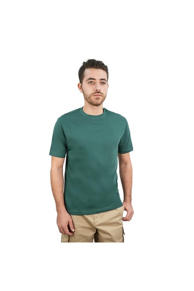 Giordano تي شيرت رجالي قطني بياقة دائرية وقصة ضيقة وأكمام قصيرة