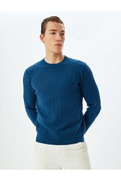 Koton Winter Knitwear Sweater Basic Textured Viscose Blend