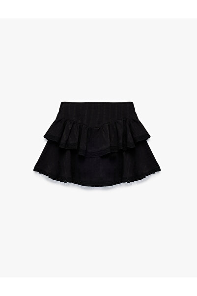 Koton Fusta mini cu volan în straturi din amestec de viscoză