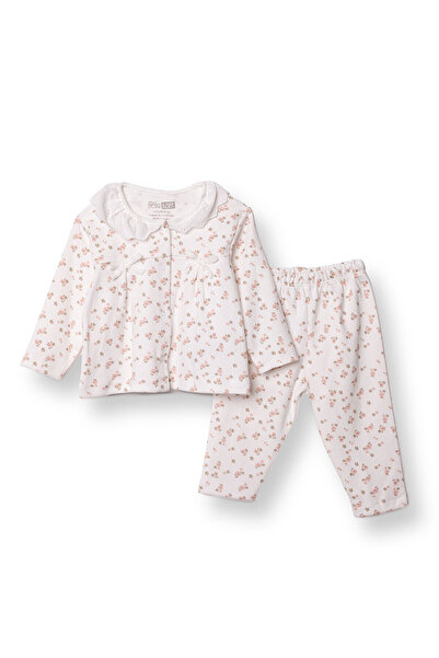 ebebek Hello Baby HelloBaby Kız Bebek Uzun Kol Pijama Takımı İnterlok Bebe Ya...