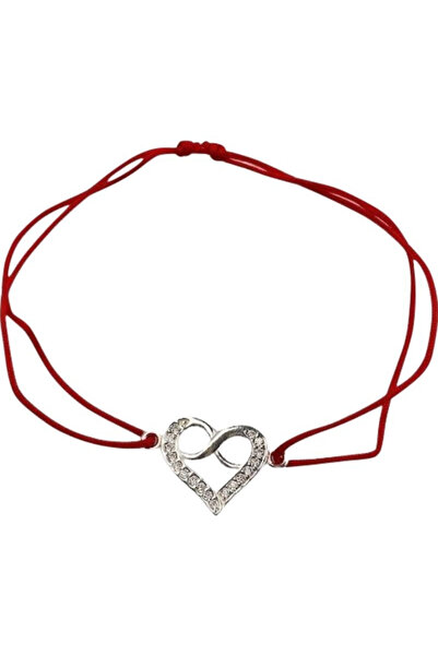 Toolsy Bratara Snur Reglabil, Argint 925, Infinit In Inima Cu Zirconii, Jolie Silver, 1 g, 2 cm x 1.5 cm