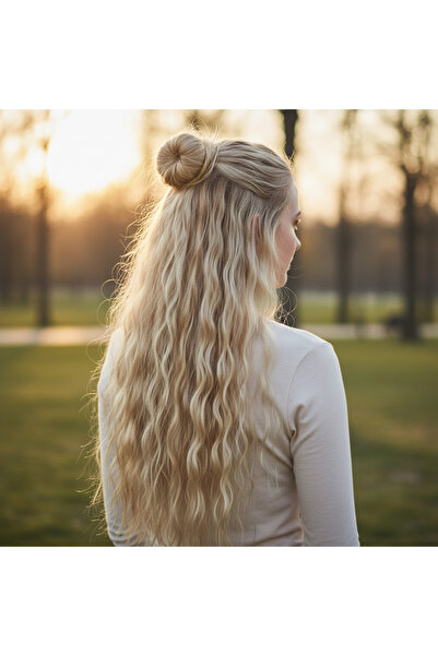 Suzan Peruk Fiber Sentetik Afro Su Dalgalı Yarım Ay + 2 Yan Çıt Çıt (Toplam 3...