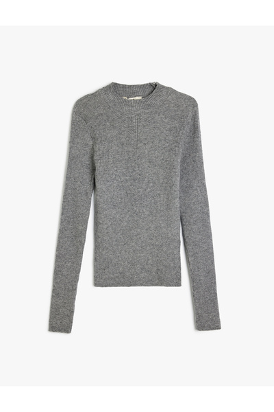 Koton Pulover de bază cu mânecă lungă, cu decolteu, slim fit