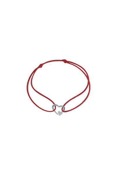 Flippy Bratara Snur Reglabil, Argint 925, Inima Cu Inimioara Minizirconii, Jolie Silver, 0.5 g, 1 cm x 1 cm