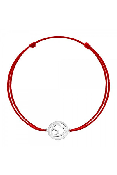 Flippy Bratara Snur Reglabil, Argint 925, Inimi in Cerc, Jolie Silver, 0.6 g, 1 cm x 1 cm