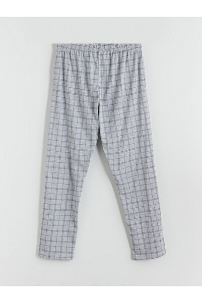 LC Waikiki Gri Standart Kalıp Ekose Erkek Pijama Alt W50112Z8