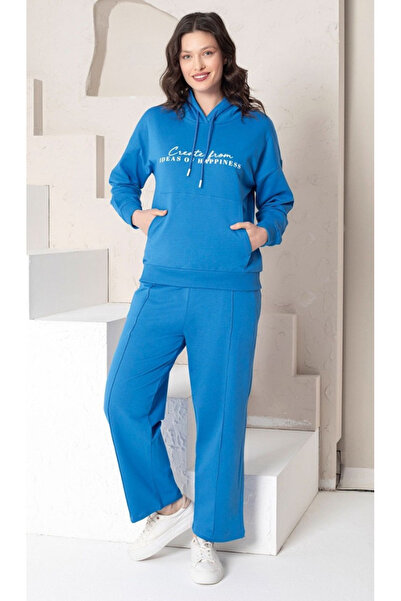 Star Fashion Trening dama 100% bumbac, cu gluga, pantaloni croi drept