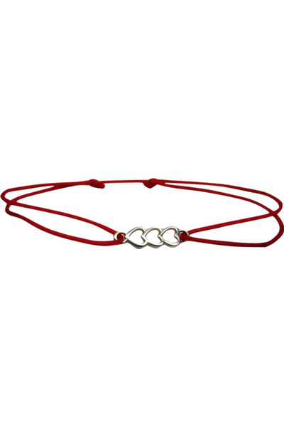 Toolsy Bratara Snur Reglabil, Argint 925, Sir Inimioare, 0.5 g, 2 cm x 0.5 cm