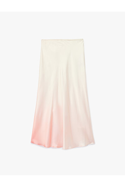 Koton Fusta midi evazată din satin cu tăietură clopot