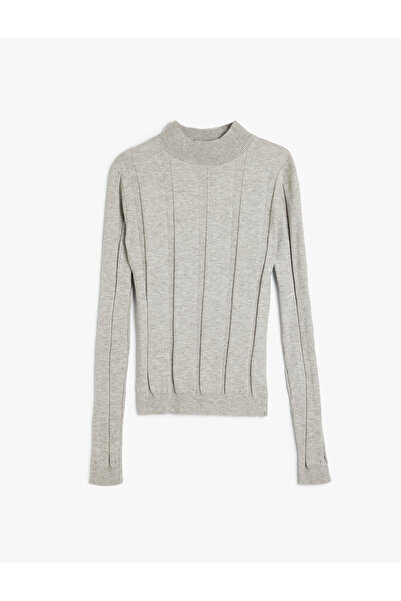 Koton Slim Fit Langarm-Rollkragenpullover aus Strick