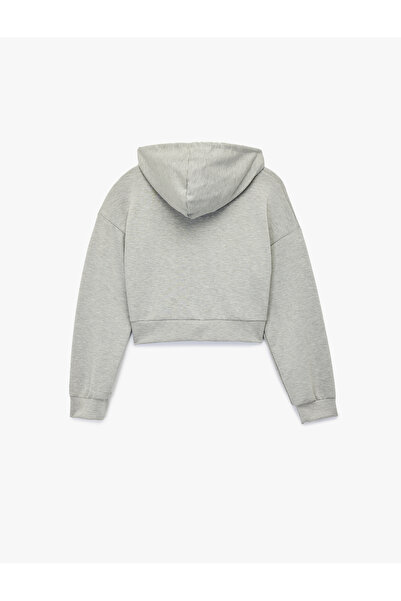 Koton Hanorac cu glugă cu mânecă lungă și fermoar din țesătură modal