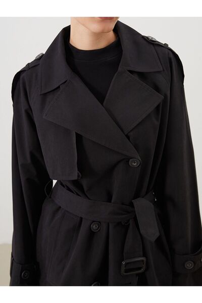 LC Waikiki LCW Modest Kruvaze Yaka Oversize Kadın Trençkot