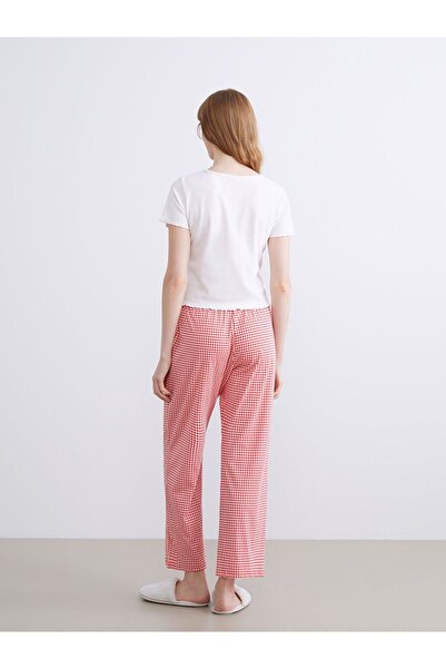 LC Waikiki LCW DREAM Bisiklet Yaka Kiraz Baskılı Kadın Pijama Takımı