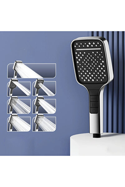 teknotrust 7 Modlu Kare Yeni Nesil Duş Başlık Gri, şık ve fonksiyonel tasarım