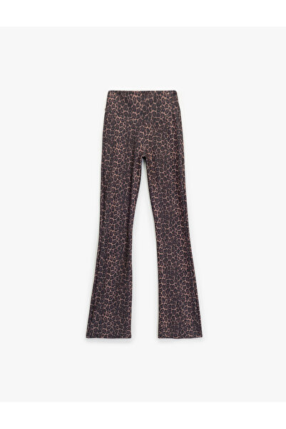 Koton Αθλητικό κολάν με ψηλόμεσο ισπανικό στυλ με λεοπάρ σχέδιο