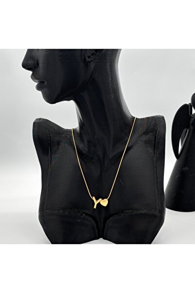 Ps Gold Renk Çelik Y Harfi Kadın Kolye | Şık & Zamansız