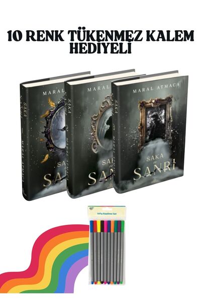 Ephesus Yayınları Saka ve Sanrı 1-2-3 Ciltli Set - 10 renk tükenmez kalem hed...