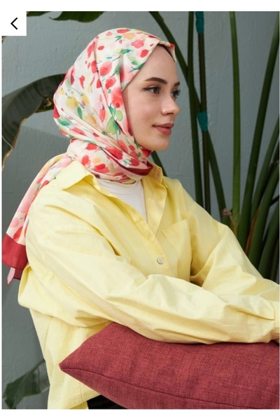 MODA İpekhan Red Striped Soft Cotton Scarf