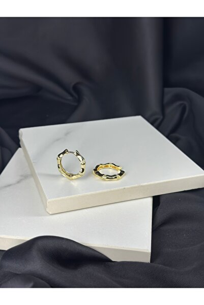 Unzilee حلق من الفولاذ بتصميم عظمي على شكل حلقة ذهبية