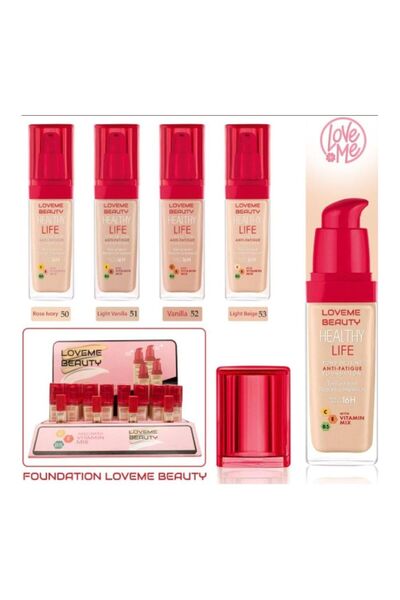 Love Me كريم أساس صحي مقاوم للتوتر، لون فانيليا فاتح، وحدة واحدة