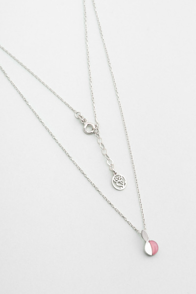 So CHIC... Kalsedon Rüyası 18 Ayar Beyaz Altın Kaplama 42 Cm Gümüş Kolye