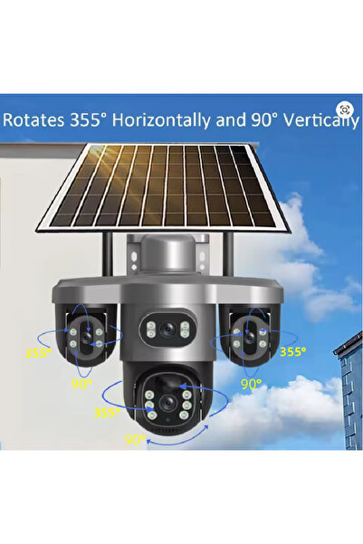 OEM Triple Surveillance Camera with All 3 Rotating Cameras in the App, WiFi, Gray