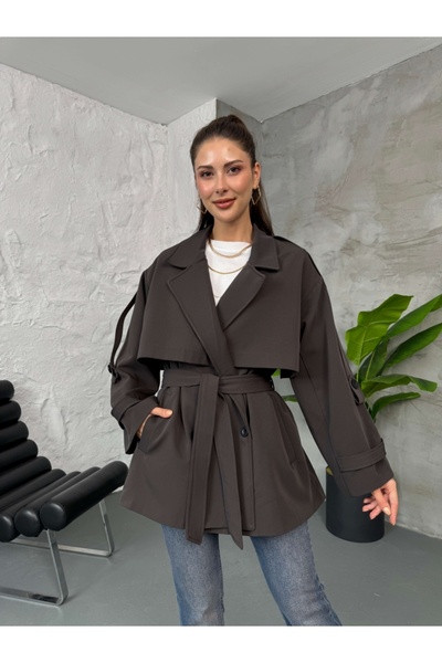 Elif Özbey Butik Brown Premium Belted Trench Coat