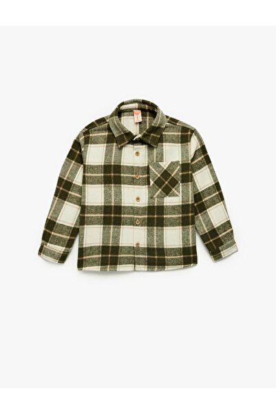 Koton Baby Boy Long Sleeve Classic Collar Pocket Detailed Lumberjack Shirt (Aw 25)