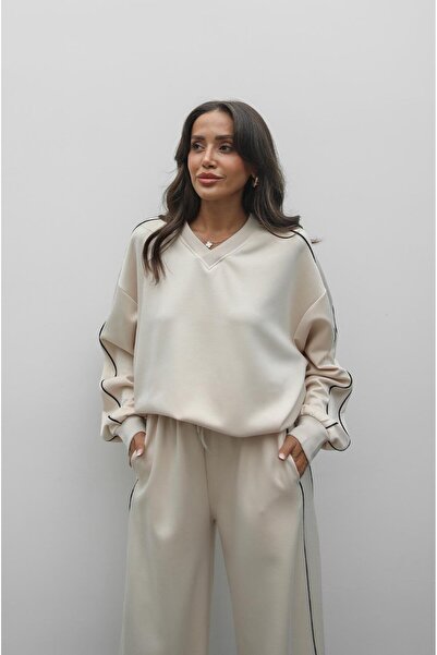 Havoş Modal tréningruha szett bézs csíkokkal