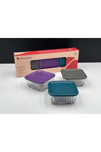 Paşabahçe وعاء زجاجي مكون من 6 قطع مع غطاء ملون من فريزيا