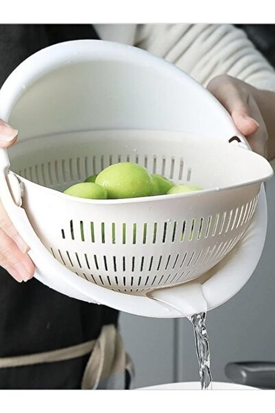 Online Home Market Aqua Bowl Rotating Strainer Large Pasta, Vegetable Strainer