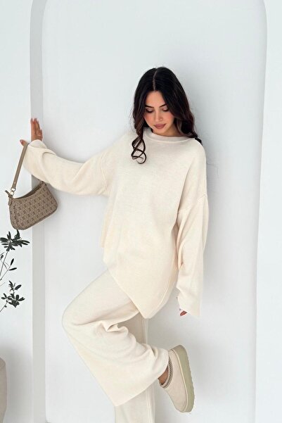 Noi Belis Oversize Crew Neck Knitwear Bottom-Top Set Aw25Au0006