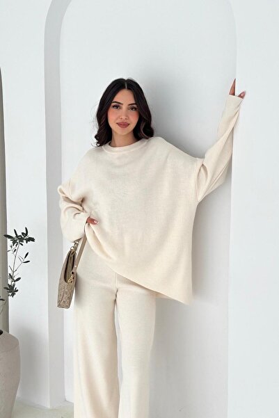 Noi Belis Oversize Crew Neck Knitwear Bottom-Top Set Aw25Au0006