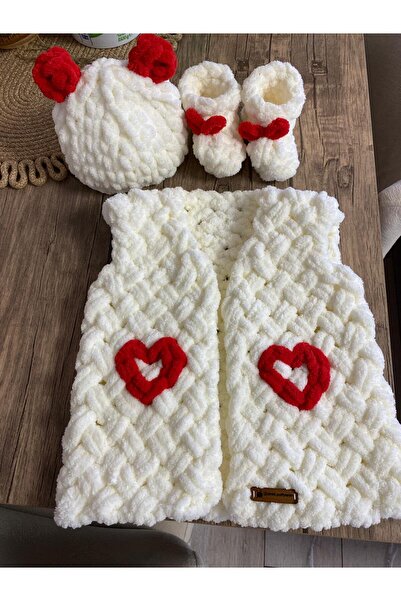 Alizee puffy bebek yelek bere patik set