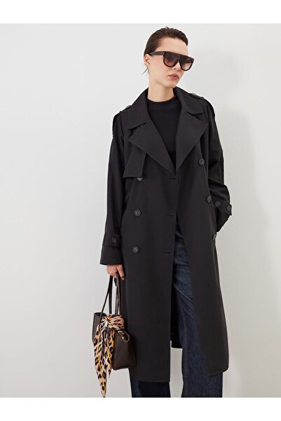 LC Waikiki LCW Modest Kruvaze Yaka Oversize Kadın Trençkot