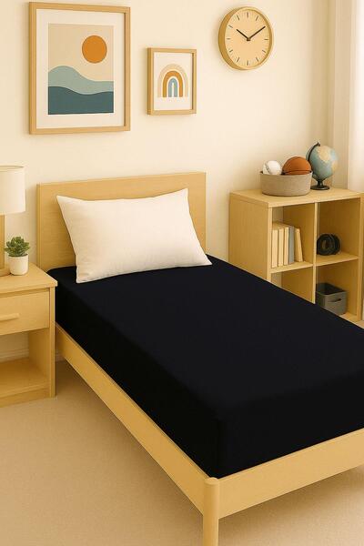 COTENCONCEPT 2 Plain Cotton Single Sheets 140 X 200 cm Elastic Combed Cotton Sheets