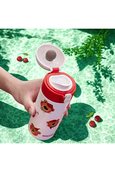 DILLER 480ml Sevimli Hayvanlar Desenli Kilitlenebilir Kapak Paslanmaz Çelik Termos