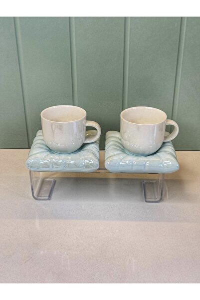 dunyazuccaciye 2 Kişilik Pinterest Türk Kahvesi Fincanı (Buz Mavisi)