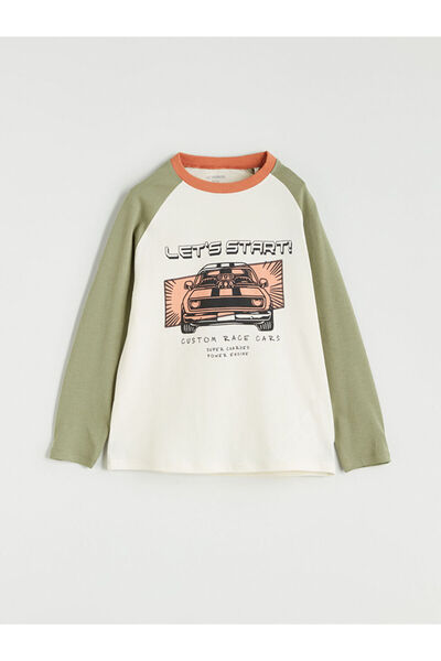 LC Waikiki Sparkling Choices from Shining Store Zero Roba Collar Printed T-Sh...
