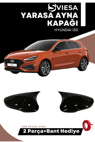 Sviesa Hyundai I30 2012-2017 Uyumlu Batman Yarasa Ayna Kapağı Piano Black