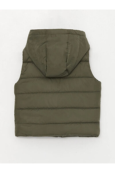 LC Waikiki Lcw Baby Khaki Hooded Baby Boy Inflatable Zippered Vest
