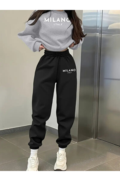 macklin Unisex Men's and Women's Milano Printed 3 Thread Crew Neck Tracksuit Set