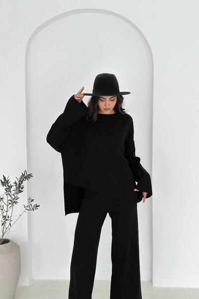 Noi Belis طقم تريكو كبير الحجم برقبة دائرية AW25AU0006