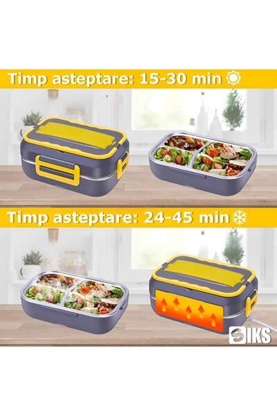SIKS Electric Lunch Box, Electric Food Casserole, Portable Food Warmer for Home or Car, 40W, 1.5L