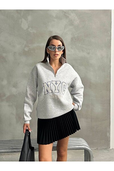 unika boutique Γυναικείο φούτερ με λεπτομέρεια φερμουάρ